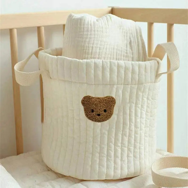 Kids Accessories- Baby Diaper Accessories Nappy Bags for Mom Cute Bear Large Capacity Mommy Bag Caddy Toys Dolls Storage Organizer Babies Accessories Beige