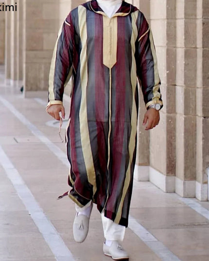 Jubba New 2023 Traditional Muslim Clothing Eid Middle East Jubba Thobe Men Thobe Arab Muslim Robes with Long Sleeves Gifts for Husband