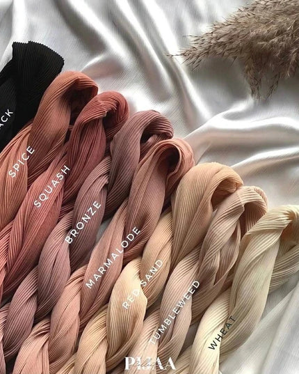 Hijab Muslim Women Solid Pleated Chiffon Scarf Stripe Hijab Wrinkle Shawls Wrap Woman Plain Crinkle Turbante Long Headband Maxi Wrap