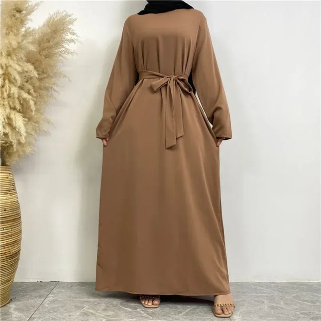 Dress Abaya Dubai Muslim Hijab Dress Basic Closed Abayas for Women with Pockets Turkey Ramadan Eid Islamic Clothing Kaftan Robe