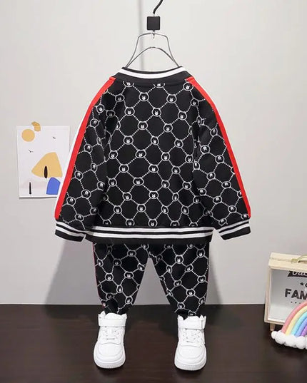 Babies Outfits Spring baby clothes for boys Children printed bear zipper jacket+cartoon shirts+pants 3pcs infant outfits Toddler Kids Tracksuit