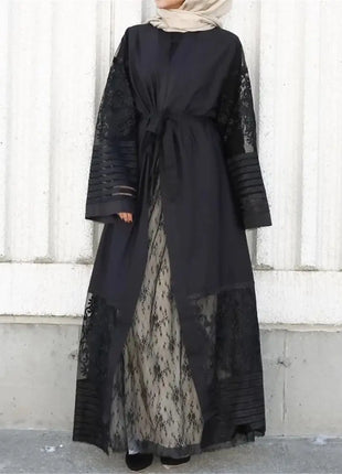 Abayas Fashion Muslim Adult lace Embroidery Robe Musulmane Turkish Dubai Abaya Muslim Robe Arab Worship Service abaya wj1340 with blet