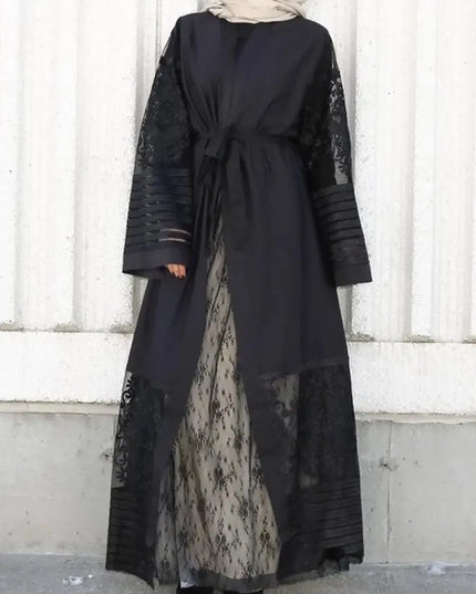 Abayas Fashion Muslim Adult lace Embroidery Robe Musulmane Turkish Dubai Abaya Muslim Robe Arab Worship Service abaya wj1340 with blet