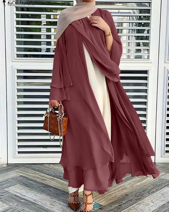 Abaya Fashion Muslim Hijab Abayas For Women Chiffon Open Abaya Kimono Dubai Turkey Islam Kaftan Casual Cardigan Femme Caftan