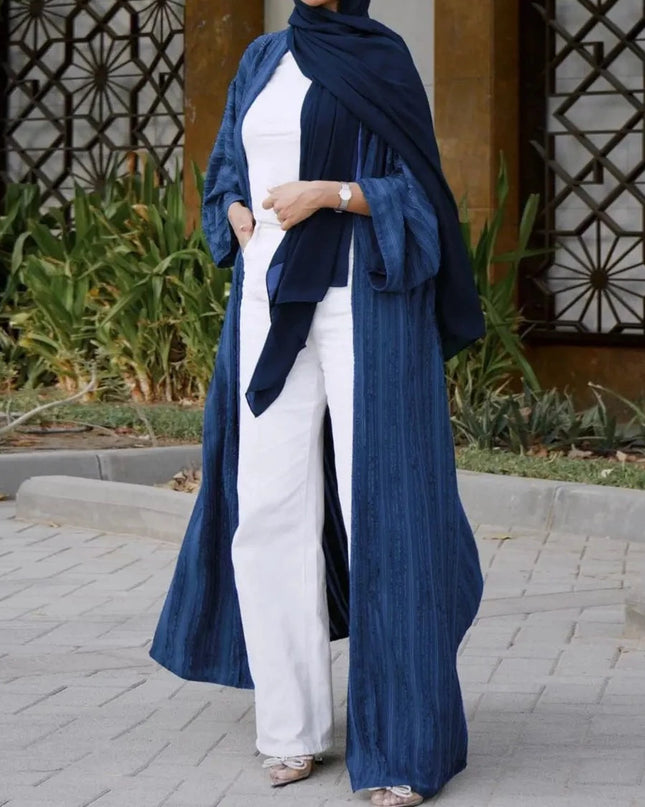 Abaya Fashion Striple Stitch Muslim peignoir Robes syari Dubai female Abaya Muslim Dress with belt