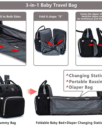 Kids Accessories Portable Mommy Bags Folding Large Capacity Mother Backpack Bags For Babies Kid Baby Stroller Diaper Bag Organizer Outing Handbag