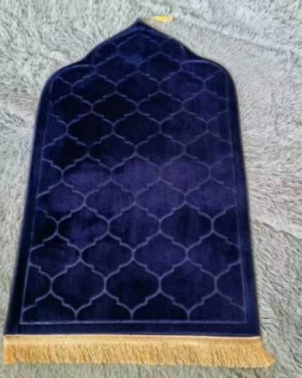 Accessories Flannel Prayer Mat for Muslim Ramadan Thick Printing Carpet Worship Kneel Embossing Floor Carpet Non-slip Soft Travel Prayer Rug