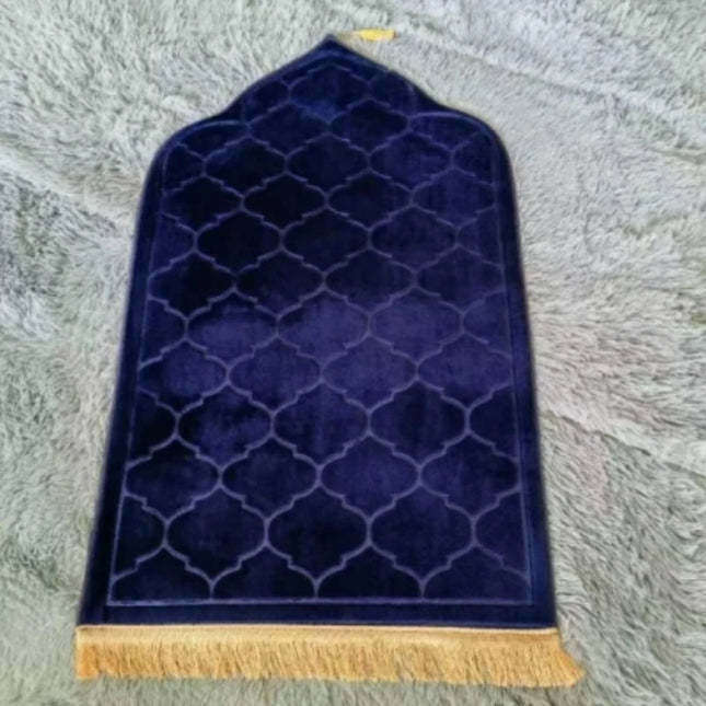 Accessories Flannel Prayer Mat for Muslim Ramadan Thick Printing Carpet Worship Kneel Embossing Floor Carpet Non-slip Soft Travel Prayer Rug