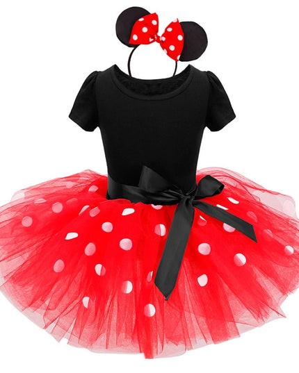 Kids Outfits New Kids Ballet Show Dress Princess Party Costume Infant Clothing Polka Dot Baby Clothes Birthday Girls tutu Dress with Headband