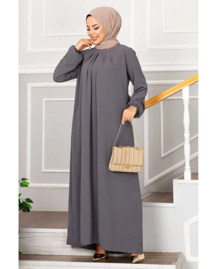 Dress Women Abaya Lady Y2K Ruched Muslim Dress Turkish Robe Kaftan Islamic Clothing Ball Gown Long Sleeve Abaya