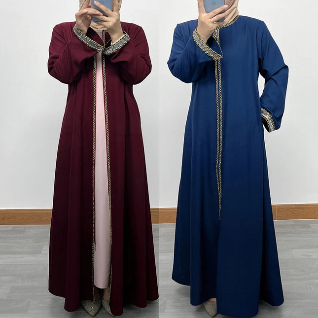 Abaya Front Zippered Arms Stone Abaya Dress Turkey Muslim Fashion Islam Clothing Dubai Istanbul Istanbulstyles