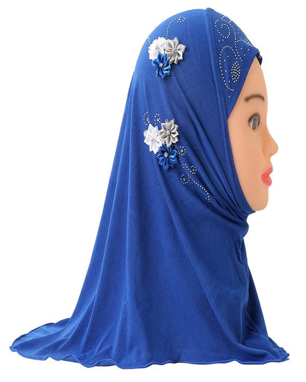 Kids Accessories Muslim Girls Kids Hijab Islamic Scarf Shawls No Decoration Soft and Stretch Material for 2 to 7 years old Girls Wholesale 50cm