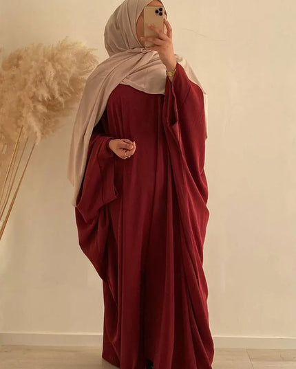 Abaya Mulsim Ramadan Prayer Long Dress Women Nida Batwing Sleeve Hijab Robe African Dresses Islam Dubai  Modest Abayas