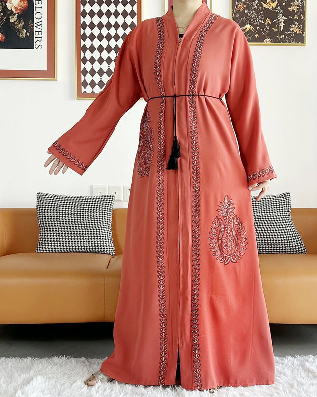 Dress Open Abaya Dubai Kaftan Muslim Cardigan Abayas Dresses for Women 2023 Casual Kimono Robe Femme Caftan Turkish Islamic Clothes