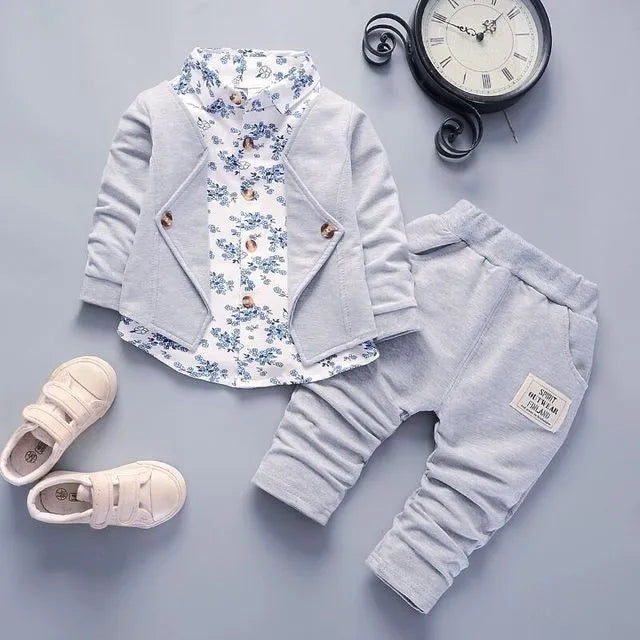 Babies outfits BibiCola kids outfits spring autumn baby boys clothing sets children T shirts + pants boy's cardigan suit kids Tracksuit set