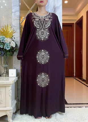 Dress Dubai Elegant Black Abaya Prayer Long Sleeve Dress For Muslim Islamic Women Embroidery Rhinestone Clothes Arab Turkish Robe