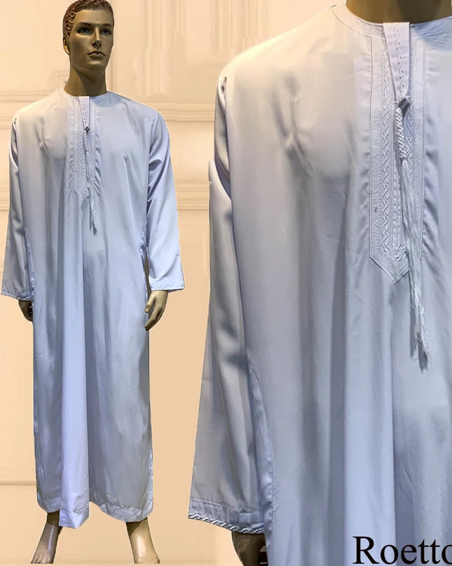 Jubba Long Sleeve Aman Abaya 1Piece Jubba Thobe For Men Kaftan Pakistan Muslim Saudi Arabia Djellaba Islam Clothing Prayer Robe Afghan