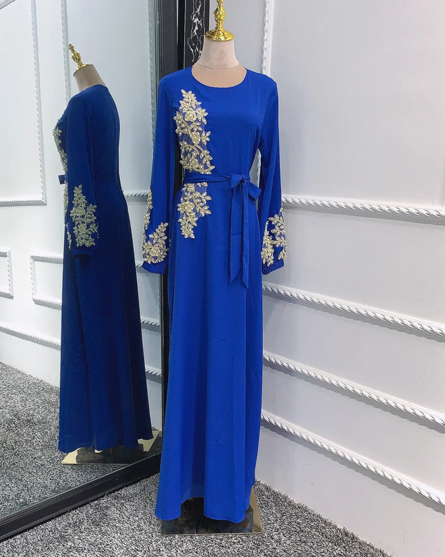 Abaya Embroidered Muslim Long Dress Women Pearls Kaftan Abayas Robe Femme Musulmane Dubai Hijab Vestido Islamic Clothing Abayat