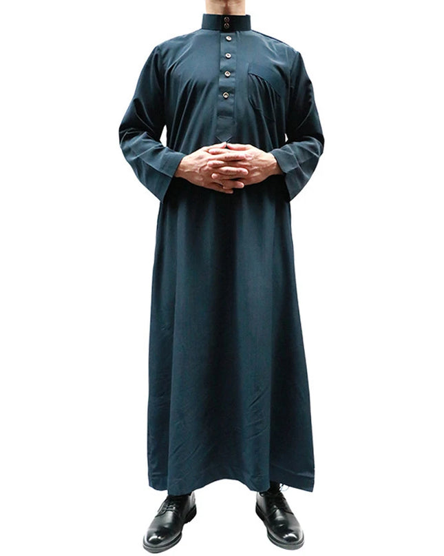 Jubba Muslim Men Clothing Islam Dress Fashion Caftan Black Thobe Saudi Arabia Kaftan Abaya Turkey Dubai Luxury Robe Pakistan Moroccan