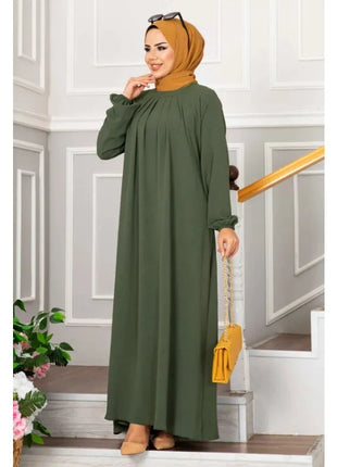 Dress Women Abaya Lady Y2K Ruched Muslim Dress Turkish Robe Kaftan Islamic Clothing Ball Gown Long Sleeve Abaya