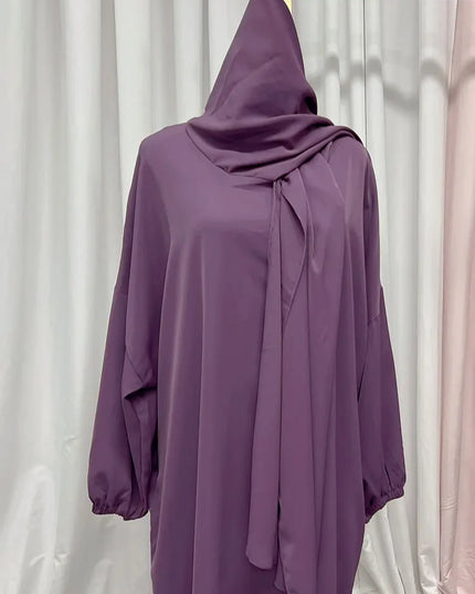 Hooded Abaya Jilbab for Women Nida Ramadan Muslim Hijab Long Dress One Piece Prayer Outfit Islamic Dubai Turkish Modest Abayas