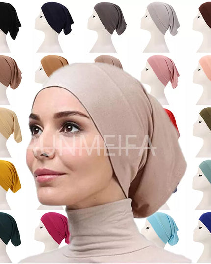 Hijab Fashion Muslim Hijab Caps Solid Underscarf Women Veil Modal Cotton Hijab Muslim Scarf Turbans Head  Women's Hijabs Hat Islamic