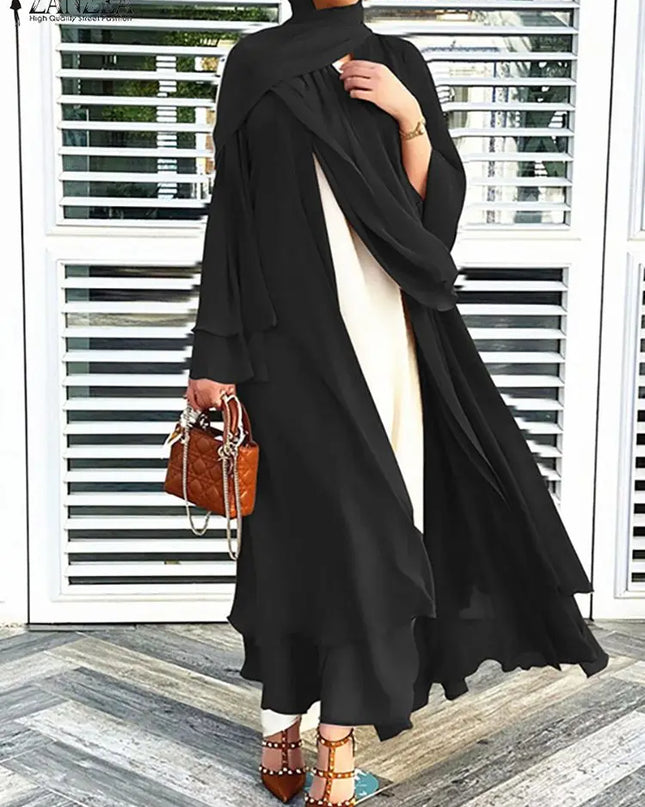 Abaya Fashion Muslim Hijab Abayas For Women Chiffon Open Abaya Kimono Dubai Turkey Islam Kaftan Casual Cardigan Femme Caftan