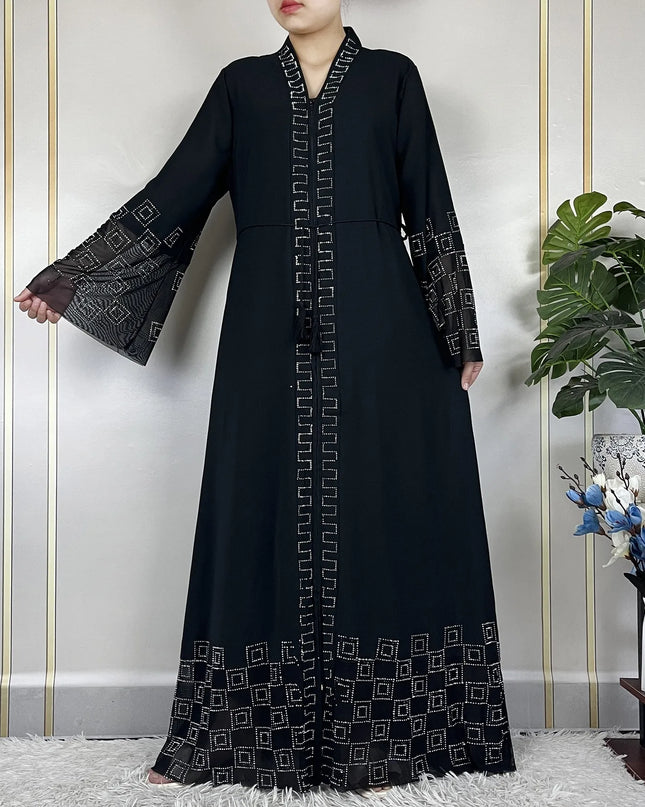 Dresses For Women Elegant Dresses Dubai Party Outfits Long Sleeved Chiffon Dashiki Muslim Women Robe Open African Abaya Clothing