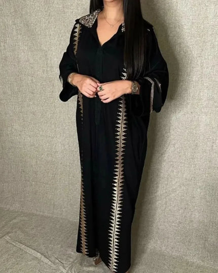 Dress Moroccan Caftan Women Gold Applique Beaded Stand Collar Abaya For Wedding Party Dubai Middle Kaftan Long Sleeves With Belt