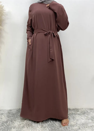 Dress Abaya Dubai Muslim Hijab Dress Basic Closed Abayas for Women with Pockets Turkey Ramadan Eid Islamic Clothing Kaftan Robe