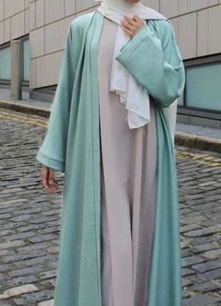 Abaya Casual Kimono Abaya Turkey Plain Crepe Open Abayas for Women Dubai Islamic Clothing Muslim Hijab Dress Ramadan Eid Kaftan Robe