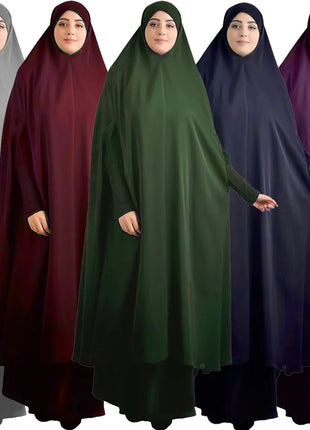 Jilbab-Prayer Outfit Overhead Praye Garment Women Muslim Maxi Dress Hooded Abaya 2023 Eid Ramadan Islamic Clothing Caftan Full Cover Kaftan Robe Gown