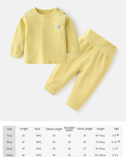 Babies Outfits Autumn Winter Thermal Underwear Suit Baby Clothing Sets Boys Girls Pajama Sets Baby Warm Sleepwear Candy Colors Kids Clothes