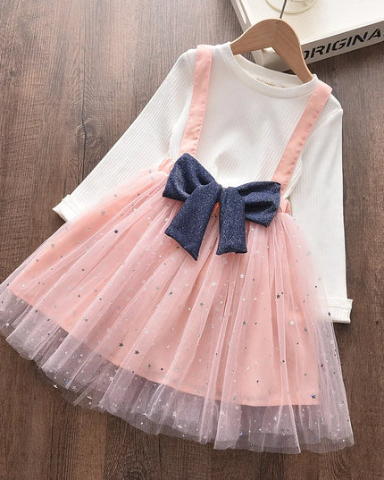 Babies Outfits Bear Leader Girls Flowers Party Dress 2023 New Autumn Children Casual Costumes Kids Floral Vestidos Retro Todderl Baby Outfits