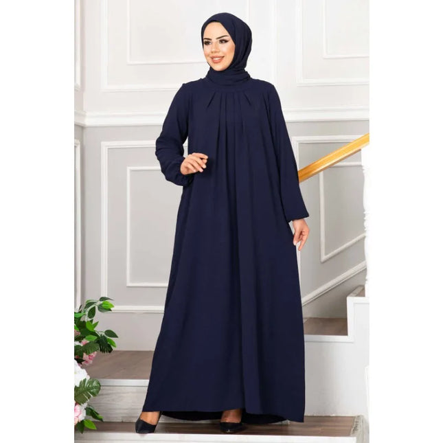 Dress Women Abaya Lady Y2K Ruched Muslim Dress Turkish Robe Kaftan Islamic Clothing Ball Gown Long Sleeve Abaya