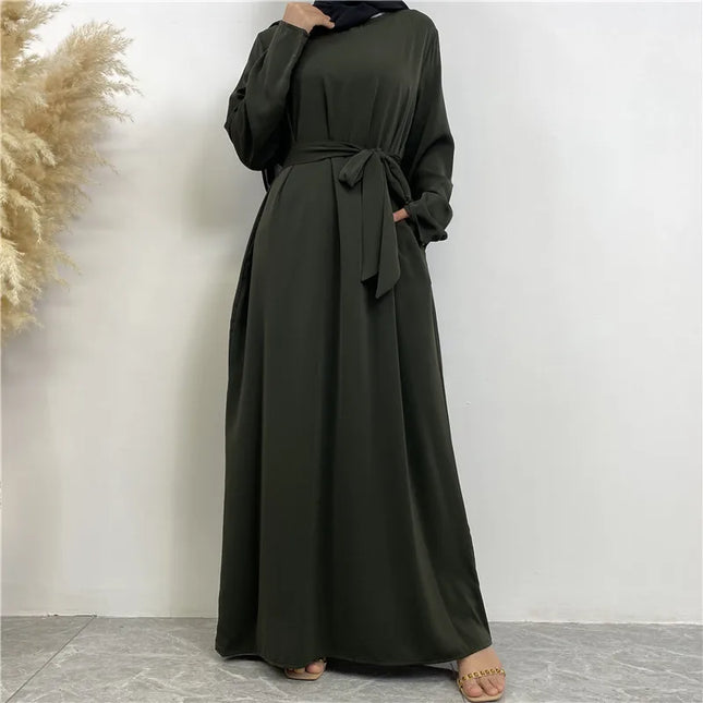 Dress Abaya Dubai Muslim Hijab Dress Basic Closed Abayas for Women with Pockets Turkey Ramadan Eid Islamic Clothing Kaftan Robe