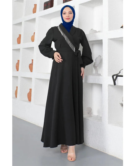 Dress Elegant Women Muslim Abaya Tassel Diamond Long Maxi Dresses Turkey Arab Islamic Kaftan Robe Evening Jalabiya Eid Party Vestidos