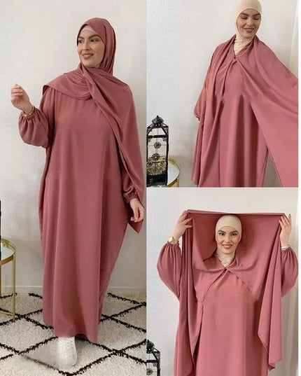 Dress Ramadan Eid Muslim Hijab Dress Robes Musulmane Abaya Elegant Soft Islam Kaftans Abayas For Women Arab Worship Service Clothing