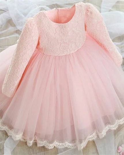 Babies outfits  Girl Long Sleeve Dress Christening Gown Princess Dress 12M 24M Infantil Party Costume 1 2 Years Old Birthday Dress