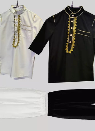 Kids outfits Boys Muslim Traditional Jubba Thobe Prayer Islamic Clothing Saudi Arabia Dubai Arab Eid Abaya Tops Pants Kaftan Robe Sets