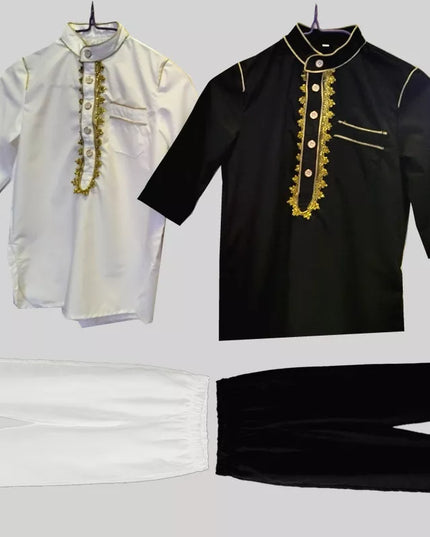 Kids outfits Boys Muslim Traditional Jubba Thobe Prayer Islamic Clothing Saudi Arabia Dubai Arab Eid Abaya Tops Pants Kaftan Robe Sets