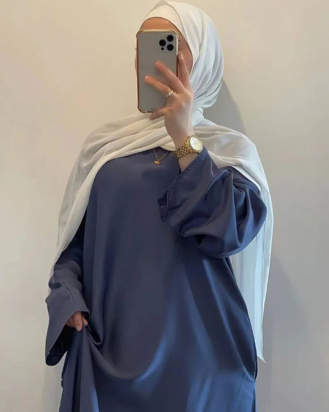 Dress Abaya Dubai Turkey Flare Sleeve Muslim Hijab Dress Plain Closed Abayas for Women Islamic Clothing Kaftan Robe