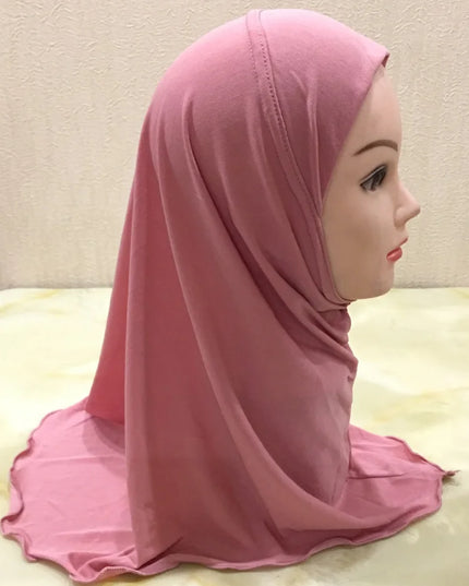 Kids Accessories Muslim Girls Kids Hijab Islamic Scarf Shawls No Decoration Soft and Stretch Material for 2 to 7 years old Girls Wholesale 50cm