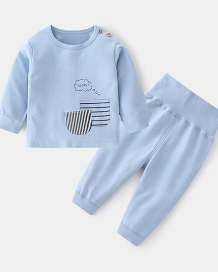 Babies Outfits Autumn Winter Thermal Underwear Suit Baby Clothing Sets Boys Girls Pajama Sets Baby Warm Sleepwear Candy Colors Kids Clothes