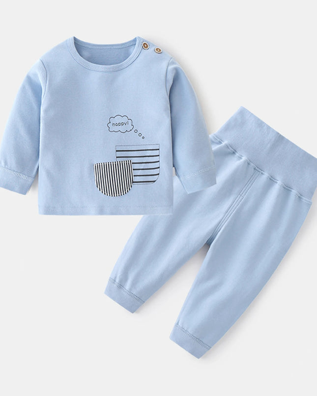 Babies Outfits Autumn Winter Thermal Underwear Suit Baby Clothing Sets Boys Girls Pajama Sets Baby Warm Sleepwear Candy Colors Kids Clothes